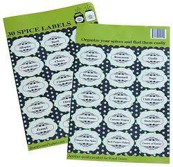 Decorative Labels For Jars, Bottles, Easy to Stick Permanent Adhesive Stickers. 15 stickers per sheet. Perfect for your...