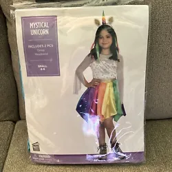 Mystical Unicorn Girl Fantasy Animal Cute Fancy Dress Up Halloween Child Costume. Small size 4-6.