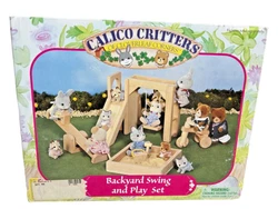 Brand New Sealed Vintage Calico Critters Backyard Swing Set and Play Set
