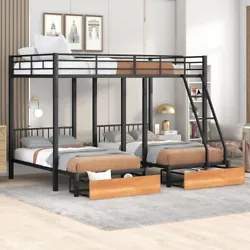 This triple bed is perfect for multi-child family. Weight capacity of Top Bed: 250 lbs; Weight capacity of Bottom Bed:...