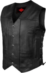 100 % Genuine Cowhide Leather Leather Vest For Harley Davidson. 3 Years’ Warranty On Alpha Biker Vest. ALPHA CYCLE...