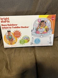 The Bright Starts Rosy Rainbow Infant to Toddler Rocker with Vibrations is the perfect addition to your baby gear...