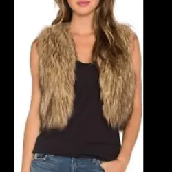 Cropped style fur vest Worn once Silk full lining 19” in front 13” in back