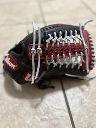 Wilson A2000 12.25 RHT Baseball Glove - Black And Red - Gio Gonzalez. Condition is Pre-owned. Shipped with USPS...