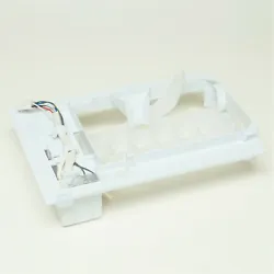 Refrigerator 12 Cube Flex Tray Ice Maker Assembly. 10 Pin Wire Harness, On/Off Switch, Thermistor, Ice Bar, 12 Cube...