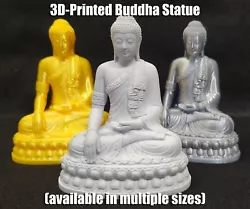 Detailed 3D-printed Buddha sculpture available in varying sizes and colors. Note: Our 3D printed products are made with...