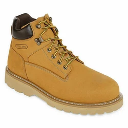 Lace up entry for a secure fit. Waterproof leather upper in a boot style with a round toe.