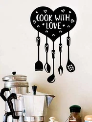 Room: Dining RoomColor: BlackMaterial: PVCProduct Benefits: WaterproofType: Wall StickersProduct Measurements in cm...