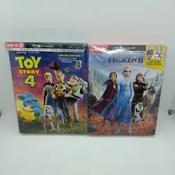Toy Story 4 Frozen II 4k Ultra + Bluray Digital Disney Movie Lot Limited edition. New factory sealed please note seal...