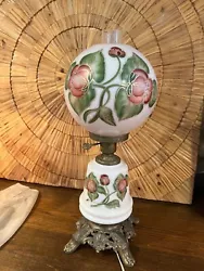 Beautifully hand painted round globe Gone With The Wind style lamp, with chimney. Excellent condition. Super pretty...
