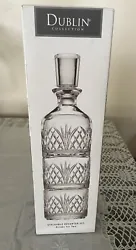 Dublin Stackable Decanter with 2 Glasses Crystal. Condition is new