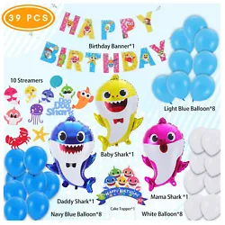 🦈 SUITABLE FOR ALL OCCASIONS - Shark Party Supplies and Decorations that are perfect for all ages and occasions. Let...