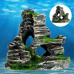 1 Aquarium Rockery Cave. Fish can hide and pass through the hole safety. Material: Resin. Due to the difference between...