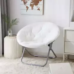 Adult faux fur white saucer™ chair adds a colorful and cozy decorative touch to rooms. Cool faux fur fabric. Weight...