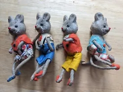 FOUR KUNSTLERSCHUTZ HANDWORK Mouse Animals. Lot of 4 COLLECTIBLE MICE.