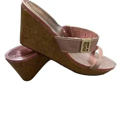 babyphat Pink and Brown Wedges size 10 Has some discoloration