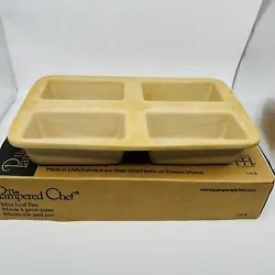 Pampered Chef Stoneware MINI LOAF PAN #1418 with original box.