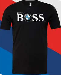 BMW BOSS BLACK T-SHIRT IS PRINTED ON RING SPUN T-SHIRT USING WATERBASE INK. SIZES S-XXL AVAILABLE.