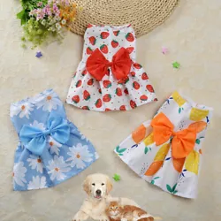 Fruit small flower print pet skirt for your pet. Item Type:Dog Dress. Little pets will be more cute and likable when...