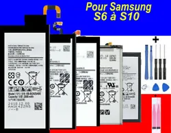 S7 EDGE, S8, S8 PLUS, S9, S9 PLUS, S10, S10 EDGE, S10+. POUR SAMSUNG GALAXY S5, S6, S6 EDGE, S7. BATTERIE + KIT OUTILS...