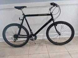 Cannondale vintage mountain bike, US handcrafted, 1991. Original components, other than tires. Tires are 26 inch and 2...