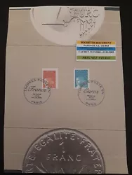 timbres france neufs.POCHETTE PASSAGE A L EURO.. Cachet 31/12/2001 . 01/01/2002