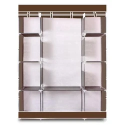 This 4-Layer 10 Lattices Non-Woven Fabric Wardrobe will bring your life a lot of convenience. The sturdy steel pipes...