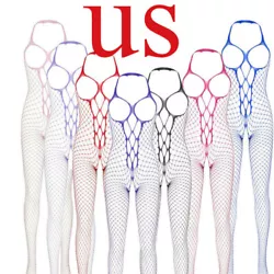 1 x Fishnet bodysuit. Colour: Red, Black, Blue, Purple, Pink, Rose Red, Light Purple. Sizing: One Size, Very stretchy,...