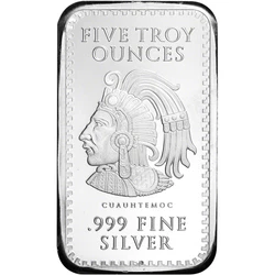 Golden State Mint Silver Bar - Aztec Calendar Design. 999 Fine. The obverse features the Aztec Calendar stone. Golden...