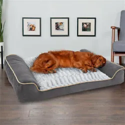 About the dog bed:   CE certificated PP cotton filling bolster for pets’ head and body support. Effectively relieve...