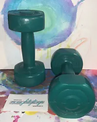 3 lb Hand Weight Set Green Rubber Coating (6 Lbs Total) Home Gym Weightlifting. Condition is 