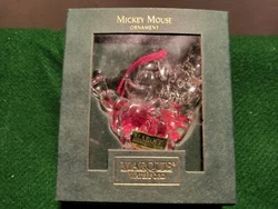WATERFORD Marquis Made Germany MICKEY MOUSE Santa Crystal Christmas Ornament NIB.