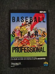 SNK Neo Geo AES Baseball Stars Professional. Version japonaise. Boîte légèrement abîmée à lintérieur. Notice...