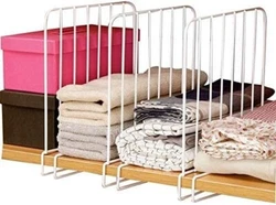 Cq acrylic Vertical Closet Wood Shelf Dividers, Set of 8, White, 12