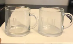 Set Of 2 Garrick Glass Cups. Condition is Used.229