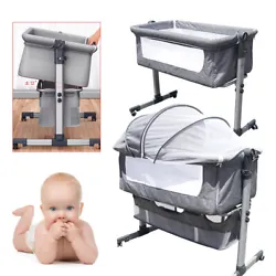 Description: Are you tired of another sleepless night with your baby? Our bedside crib has adjustable heights and...