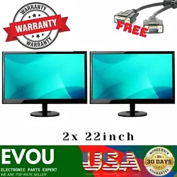 DUAL 2x Dell HP LG Acer Matching Widescreen LCD Monitors W/Stand +Cables Grade B. DUAL 2x Dell HP LG SAMSUNG LENOVO...