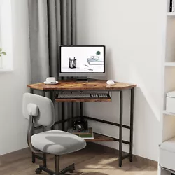 Corner Desk with Shelf Computer Desk with. Product Type:Corner Desk. Weight: Around 24 lbs.