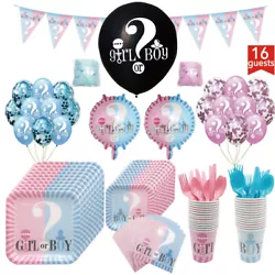 This ultimate party supplies includes all your need for a amazing baby gender reveal party. Item Type: Baby Gender...