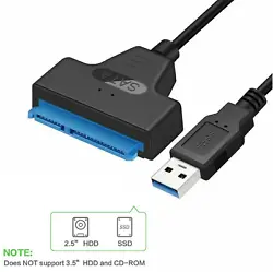 This USB 3.0 to SATA adapter cable lets you connect a 2.5in SATA hard drive or solid state drive to your computer...