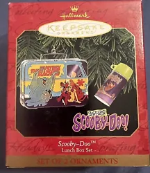 Vintage 1999 Hallmark Keepsake Scooby Doo Lunch Box Set of 2 Ornaments NIB. Brand New in box