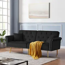 Luxury Loveseat Couch. Tufted Velvet Sofa Bed Sleeper. All with matching pillows and high-density foam seat cushions...