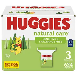 Give your babys soft and delicate skin a gentle clean with the Huggies Natural Care Sensitive Baby Wipes. Made with...
