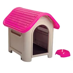 Both dog houses and bowls are perfect for indoor or outdoor use. Includes one (1) food bowl. Its unique floor design...
