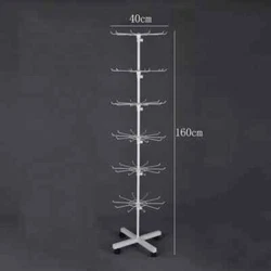 The display rack includes a split clip holder at the top of the display pole that can hold up to a 8” x 10” display...