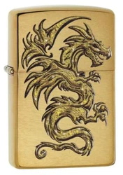 Zippo 29725. Zippo Windproof Mythological Dragon Lighter. Finish: Brushed Brass.