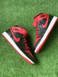 Nike Air Jordan 1 Mid Bred Alternate Black Red DQ8426-060 Men’s NEW