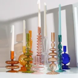 Suitable for all standard candle sizes. Elegant decoration: Crystal glass candle holders can add a touch of...