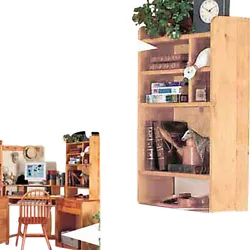 Desktop Shelf Unit Kit unfinished natural pine This desktop shelf unit has 2 cubby holes and 4 shelves and is designed...