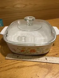Corning Ware, Wildflowers, 2 QT Casserole Dish With Lid A-2-B. Great shape for such an old vintage piece of Corning...